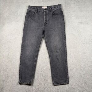 Everlane The Cheeky Jean Faded Black Straight Leg Denim 30 Crop Button Fly